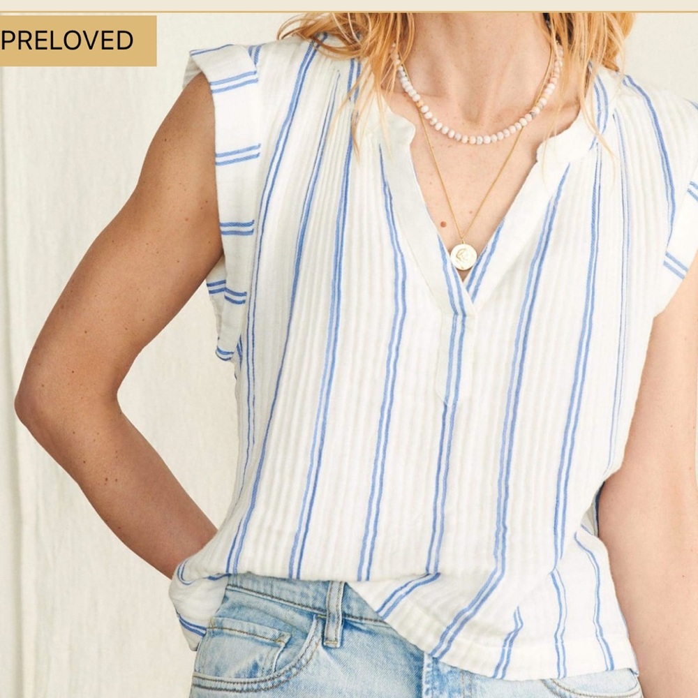 Faherty Stripe Dream Cotton Gauze Dylan Top